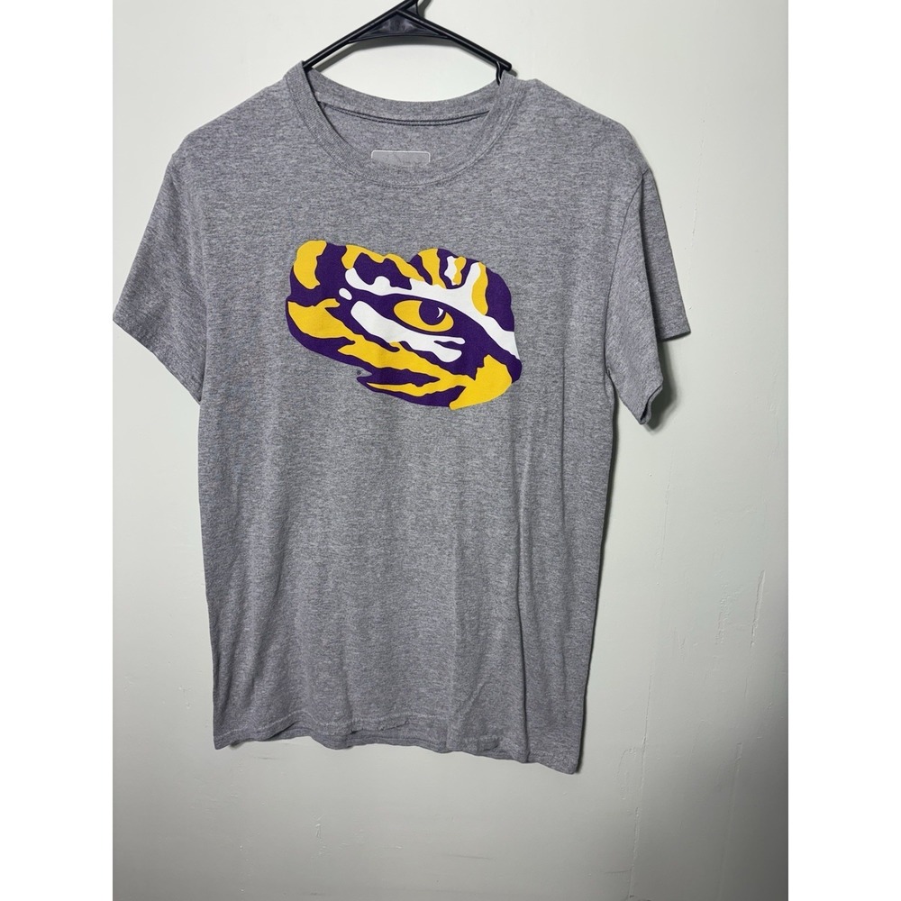 Captivating LSU Tigers Eye Graphic Tee Womens Small Gray NCAA Football